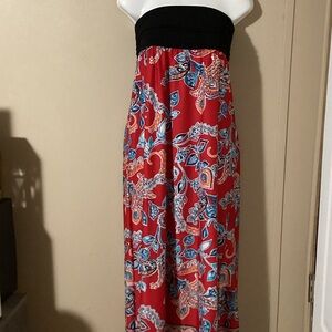 ❤️Apt. 9 Red and Black Paisley Maxi Dress